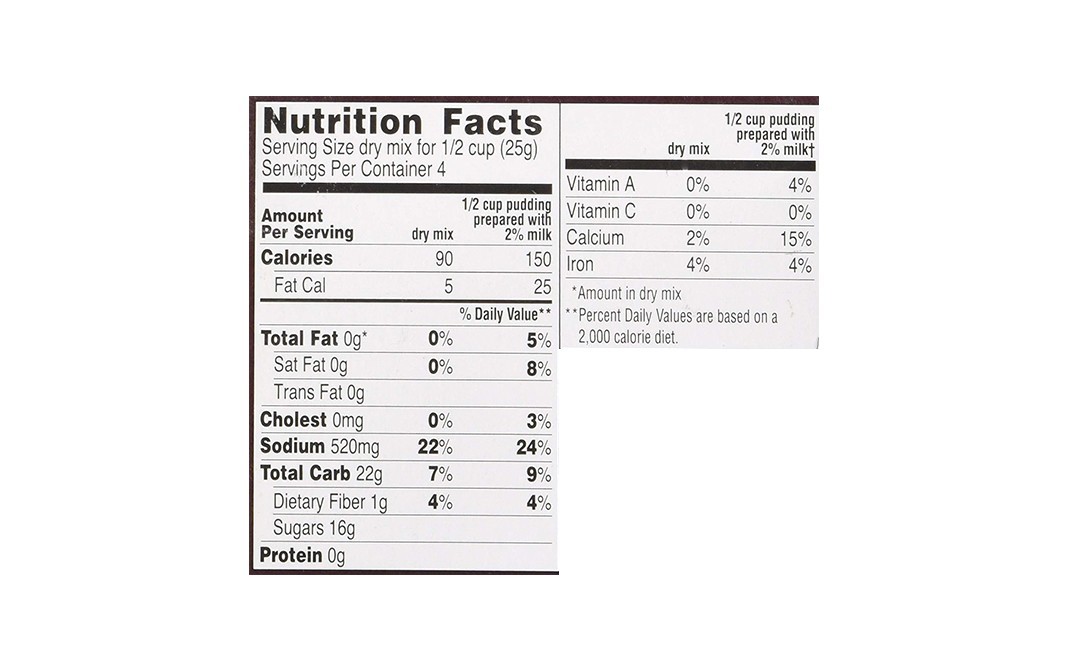 Hershey's Instant Chocolate Pudding Artificially Flavored   Box  100.8 grams